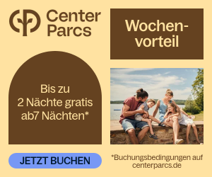 Center Parcs Longstay Offer: Wochenvorteil mit bis zu 2 Nächten GRATIS ab 7 Nächten Aufenthalt