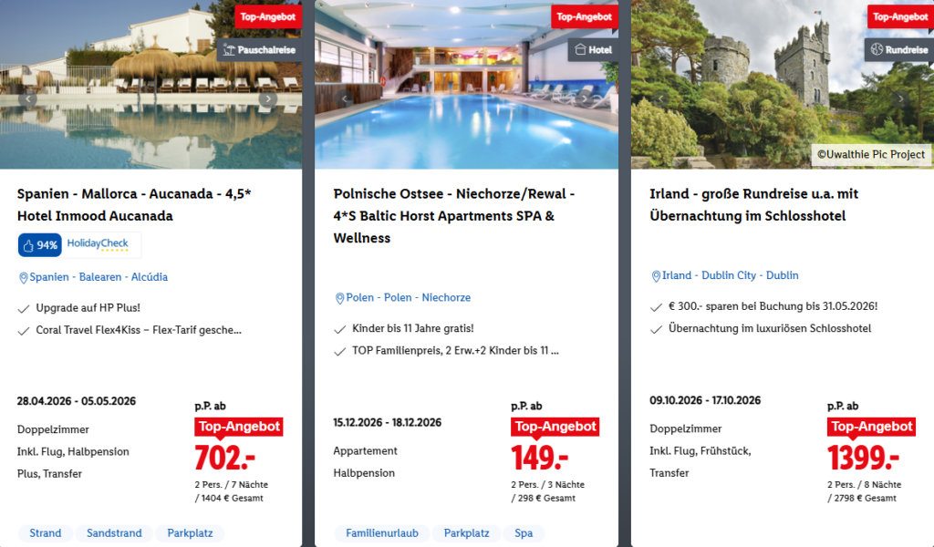 Lidl Reisen Deals Angebote Aktion Bestseller der Woche