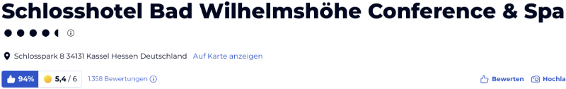 holidaycheck reisen hotels bewertungen, 4-Sterne S Schlosshotel Bad Wilhelmshöhe