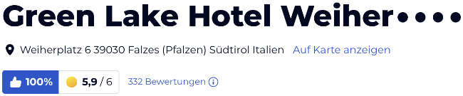 Bewertung Holidaycheck.de reisen hotels, Italien Green Lake Hotel Weiher