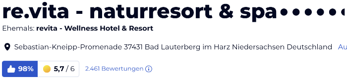 holidaycheck reise hotels bewertungen, re.vita - Naturresort & Spa, revita - Naturresort & Spa