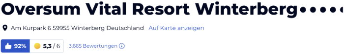 Oversum Vitalresort Winterberg, holidaycheck Bewertungen Hotels reisen