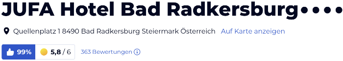 holidaycheck reisen hotels bewertungen, JUFA Hotel Bad Radkersburg